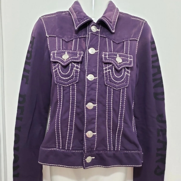 purple true religion jacket